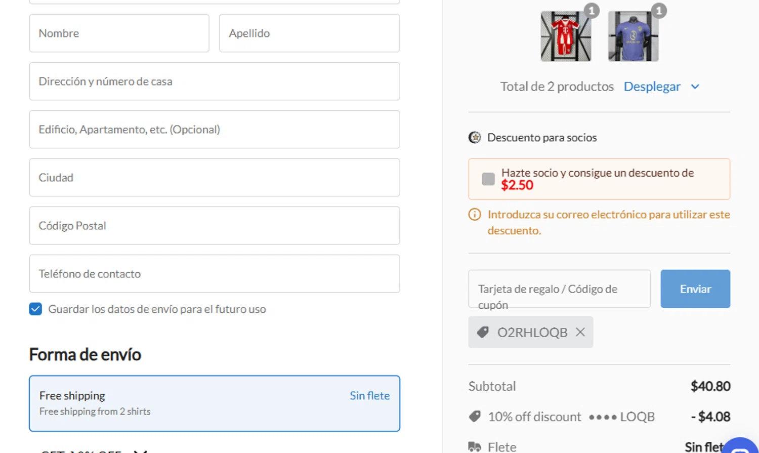 Joyfball promo code screenshot showing code O2RHLOQB applied at Joyfball checkout page. Uploaded by SimplyCodes community member ashe1986 on Nov 19, 2025