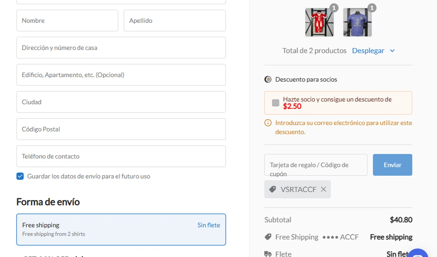 Joyfball promo code screenshot showing code VSRTACCF applied at Joyfball checkout page. Uploaded by SimplyCodes community member ashe1986 on Nov 19, 2025
