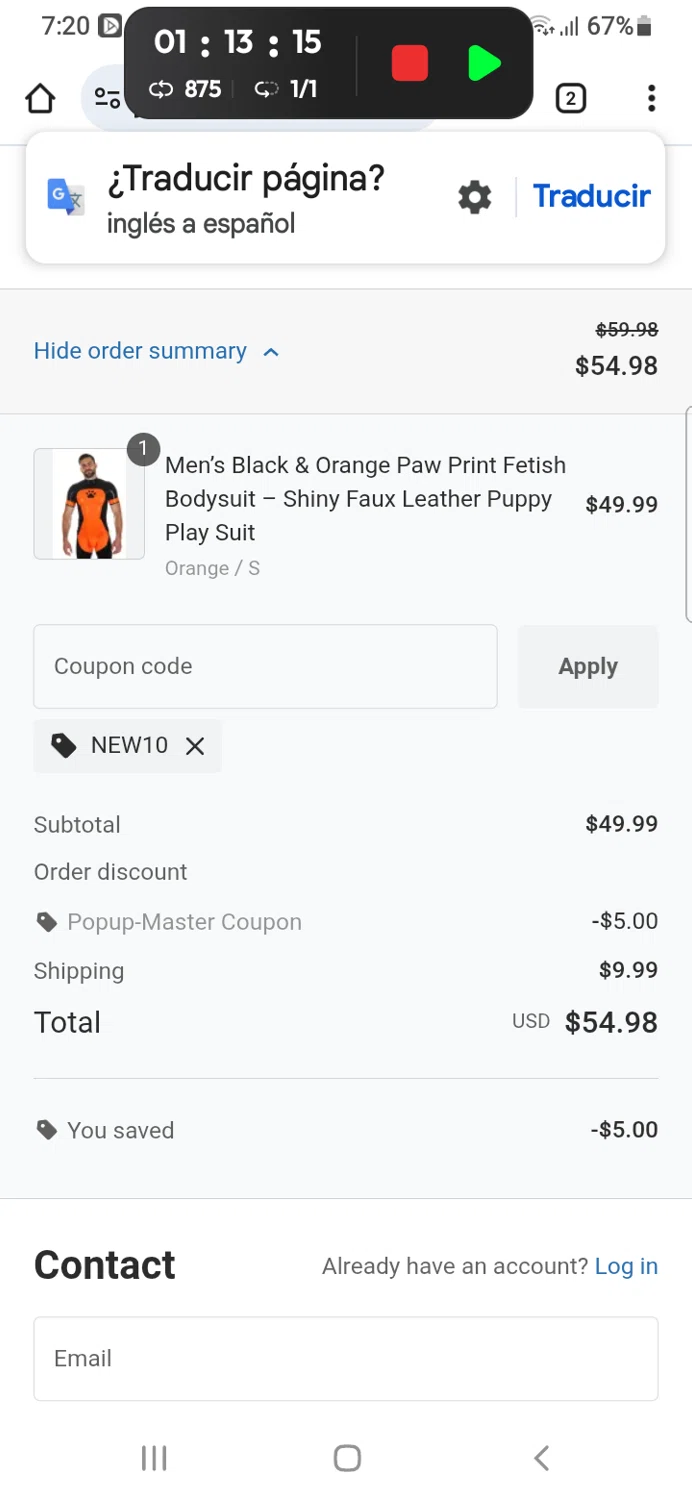 Joylgbt promo code screenshot showing code NEW10 applied at Joylgbt checkout page. Uploaded by SimplyCodes community member GoldSeeker7901 on Nov 18, 2025