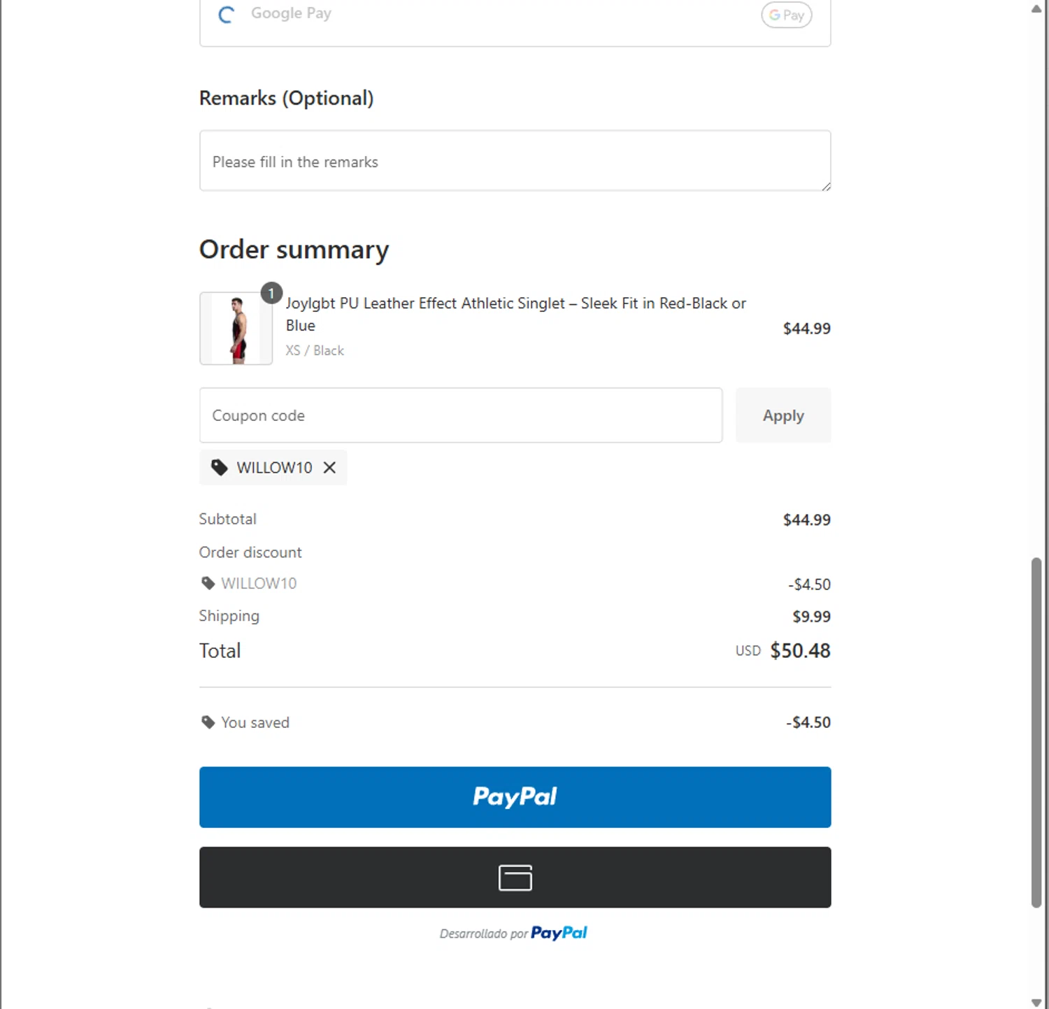 Joylgbt promo code screenshot showing code WILLOW10 applied at Joylgbt checkout page. Uploaded by SimplyCodes community member PillarsofCreation on Dec 11, 2025