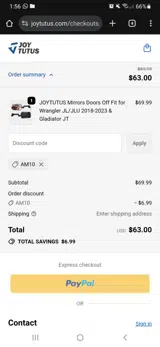 AM10 coupon verification screenshot