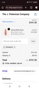 spring30 coupon verification screenshot