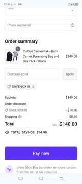SAVENOX10 coupon verification screenshot