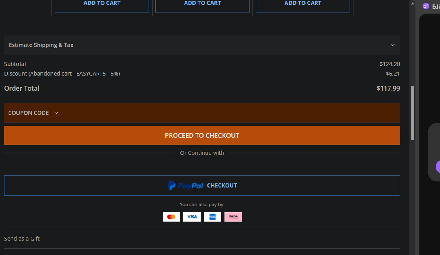 Judaica Web Store promo code screenshot showing code EASYCART5 applied at Judaica Web Store checkout page. Uploaded by SimplyCodes community member Pollofrito on Oct 12, 2025