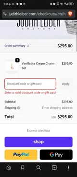 PINKDONATION coupon verification screenshot