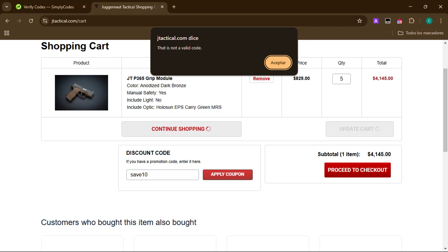 Juggernaut Tactical discount code screenshot showing code save10 applied at Juggernaut Tactical checkout page. Uploaded by SimplyCodes community member EpicSpotter3493 on Jan 26, 2025