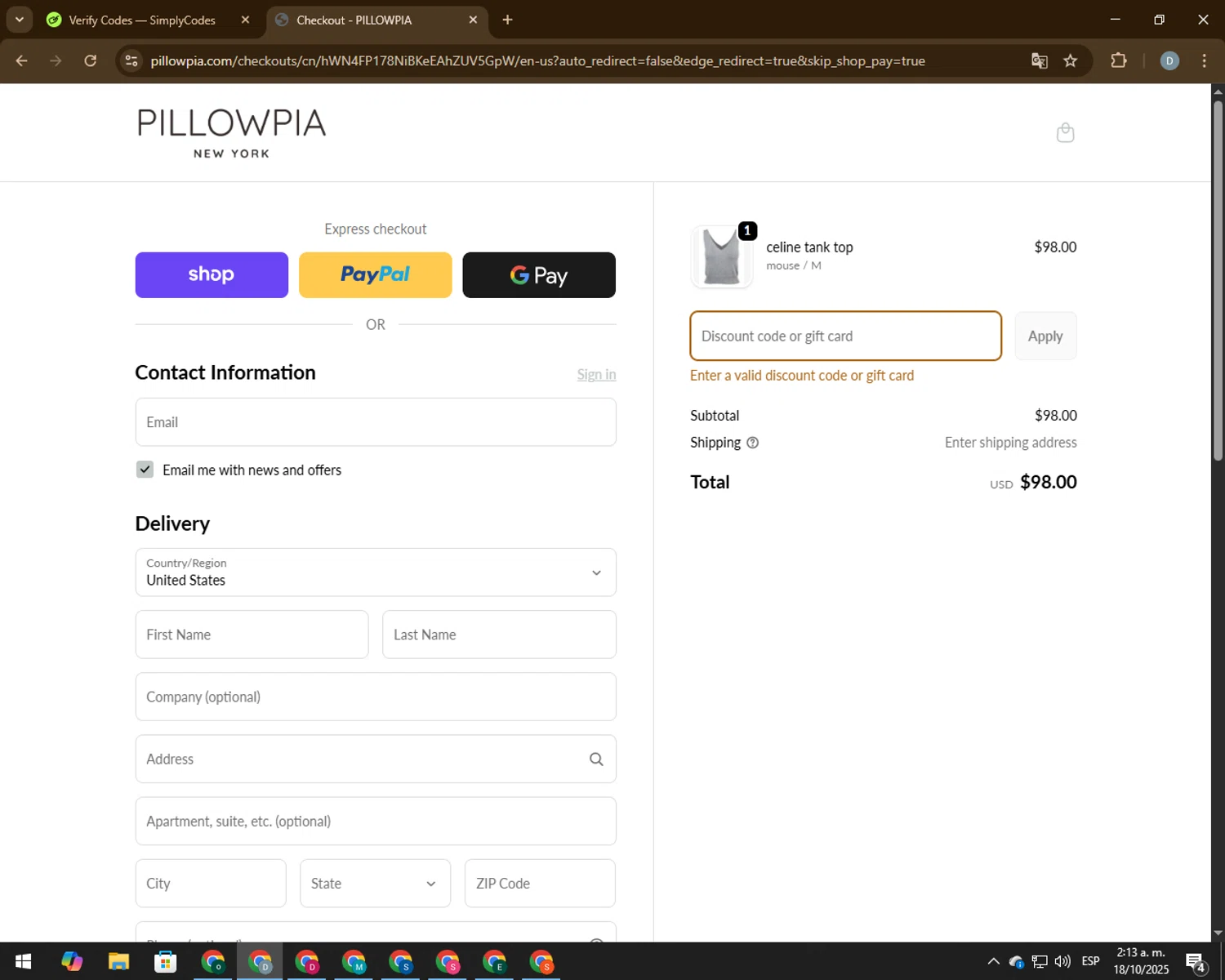 Juggernaut Tactical discount code screenshot showing code UNSTOPPABLE applied at Juggernaut Tactical checkout page. Uploaded by SimplyCodes community member CodeVoyager5621 on Oct 18, 2025