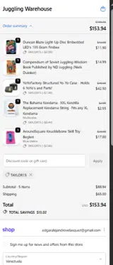 TAYLOR15 coupon verification screenshot