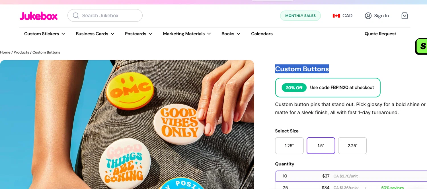 Jukebox Print promo code screenshot showing code FBPIN20 applied at Jukebox Print checkout page. Uploaded by SimplyCodes community member Loki_Odinson on Feb 7, 2026