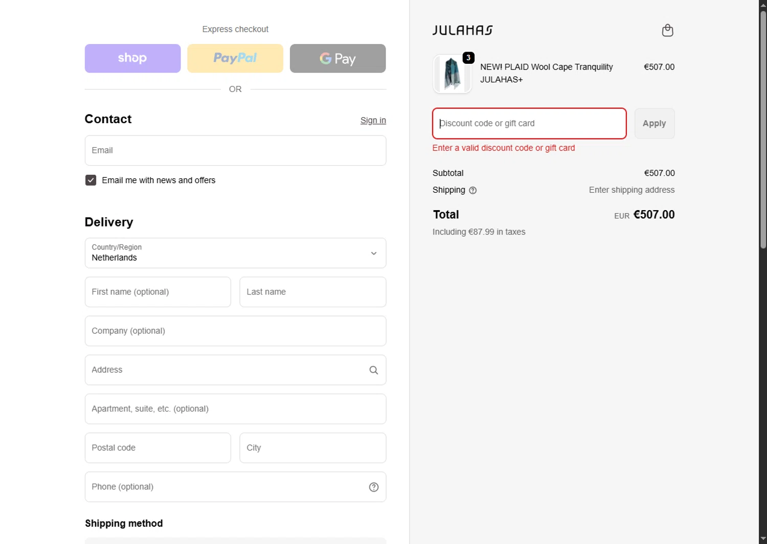 Julahas discount code screenshot showing code OBI applied at Julahas checkout page. Uploaded by SimplyCodes community member MagnificentFalcon188 on Nov 2, 2025