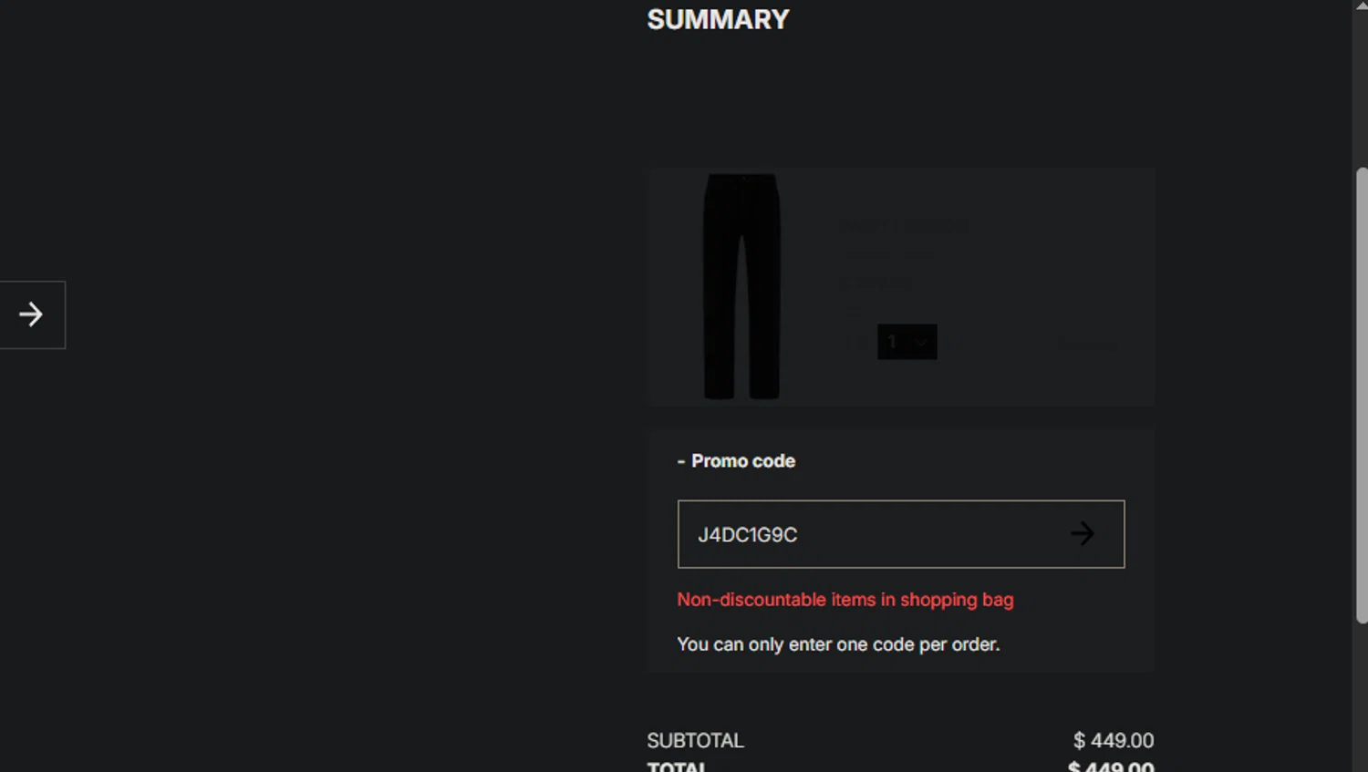 Julian Fashion promo code screenshot showing code J4DC1G9C applied at Julian Fashion checkout page. Uploaded by SimplyCodes community member jaimitoalcachofa on Nov 8, 2025