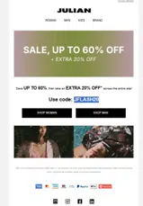 Julian Fashion coupon verification screenshot