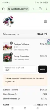 10off coupon verification screenshot