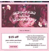 PEONYSEASON15 coupon verification screenshot