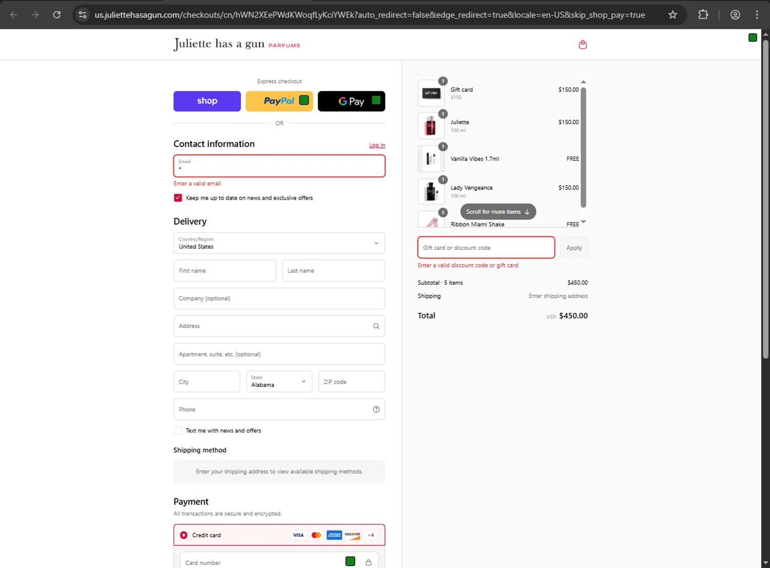Juliette has a Gun discount code screenshot showing code FFF15 applied at Juliette has a Gun checkout page. Uploaded by SimplyCodes community member luffyreturn on Sep 3, 2025