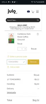 TOMOWRRO coupon verification screenshot