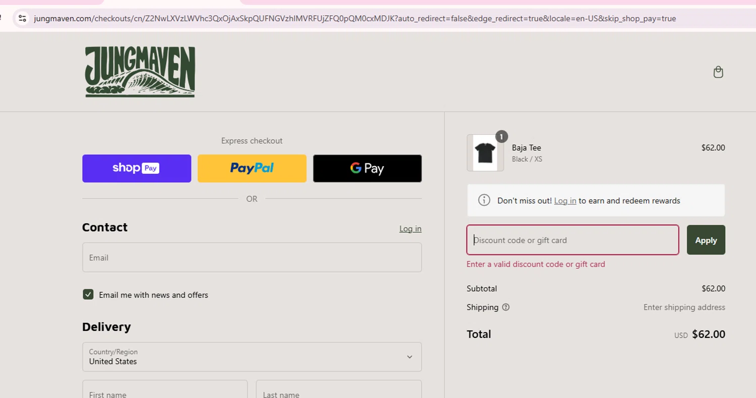Jungmaven discount code screenshot showing code core30 applied at Jungmaven checkout page. Uploaded by SimplyCodes community member Samu10 on Jan 28, 2025