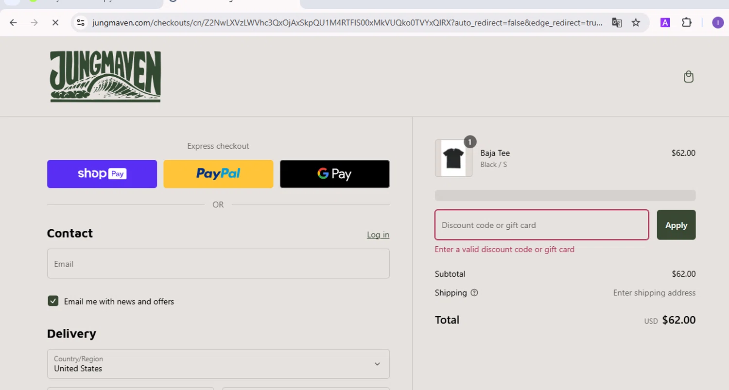 Jungmaven discount code screenshot showing code core30 applied at Jungmaven checkout page. Uploaded by SimplyCodes community member SilverVirtuoso5948 on Jan 28, 2025