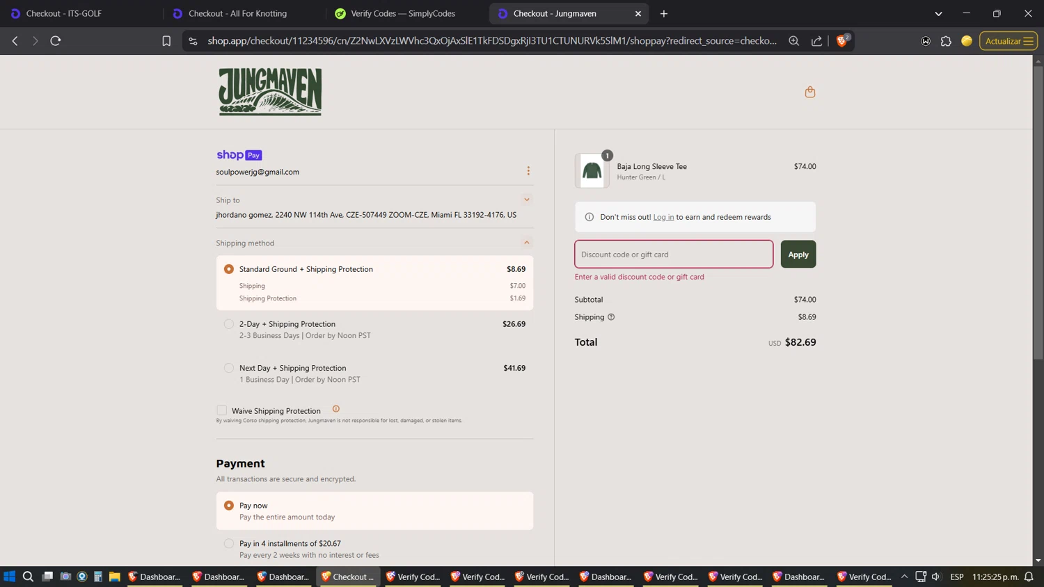 Jungmaven discount code screenshot showing code JUNG30 applied at Jungmaven checkout page. Uploaded by SimplyCodes community member ZoilaPerrita on Mar 25, 2025