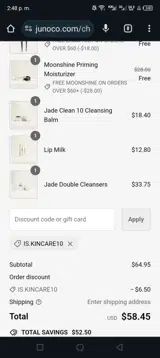 Is.kincare10 coupon verification screenshot