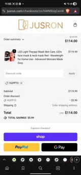 Hupp10 coupon verification screenshot