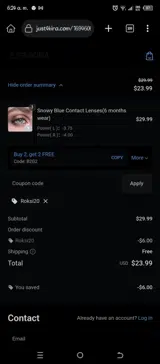 ROKSI20 coupon verification screenshot