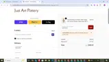 Just Art Pottery coupon verification screenshot