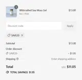 save20 coupon verification screenshot