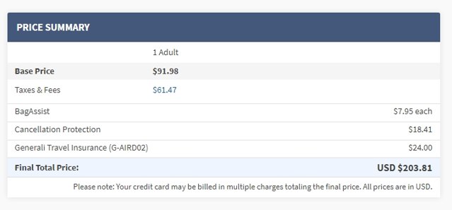 Justfly.com checkout page showing Justfly.com promo code box | Screenshot taken by SimplyCodes community member on Feb 5, 2021