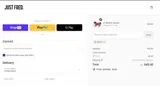 JUST FRED coupon verification screenshot