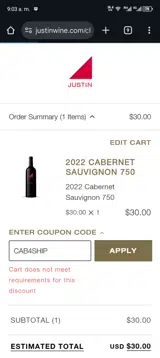 CAB4SHIP coupon verification screenshot