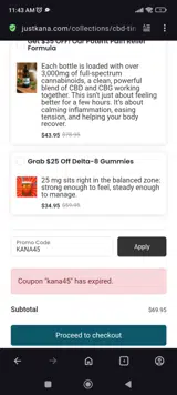 KANA45 coupon verification screenshot