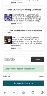 420BLOWOUT coupon verification screenshot