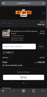 JLBOB coupon verification screenshot