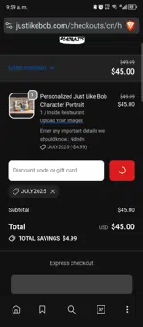 JULY2025 coupon verification screenshot