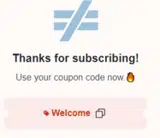 Welcome coupon verification screenshot
