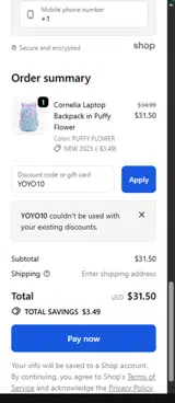 YOYO10 coupon verification screenshot