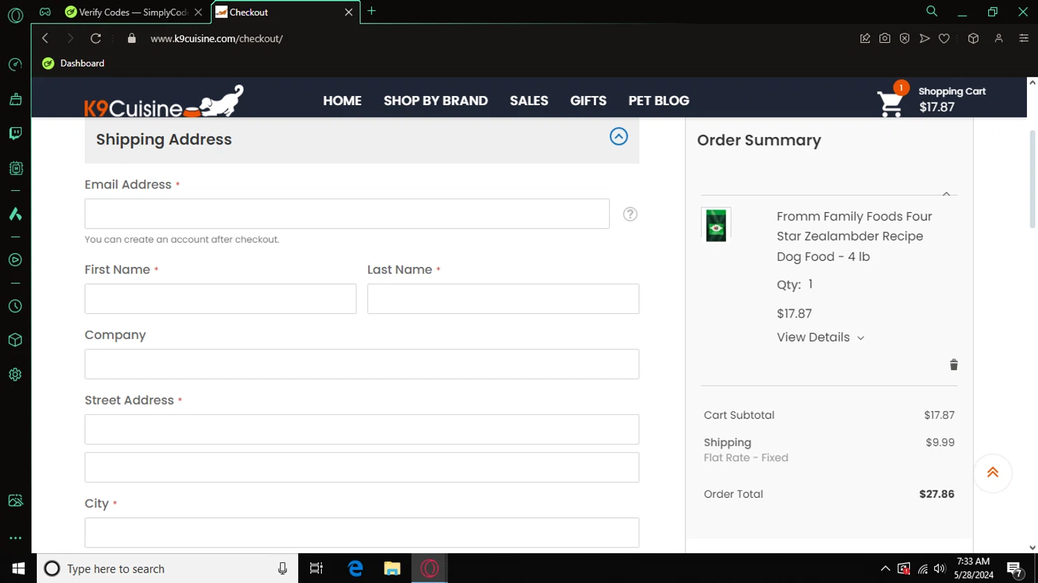 how to use K9 Cuisine coupons