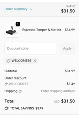 Kaffe Products coupon verification screenshot