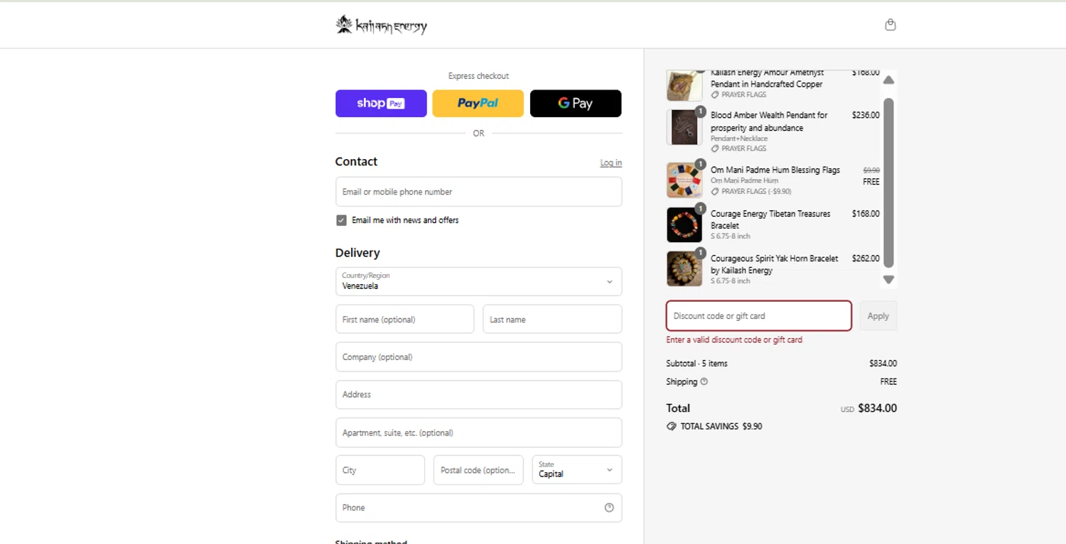 Kailash Energy promo code screenshot showing code ENERGY15 applied at Kailash Energy checkout page. Uploaded by SimplyCodes community member SavingsPhoenix2740 on Aug 11, 2025