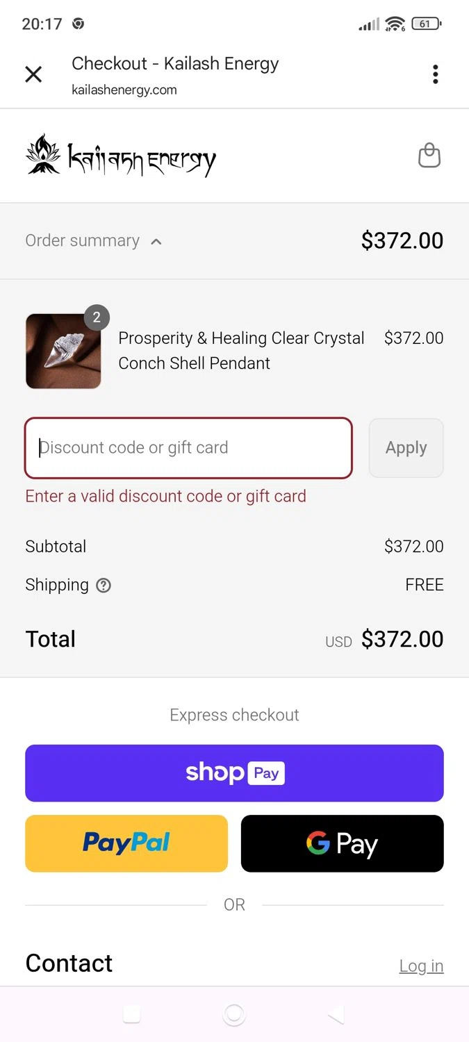 Kailash Energy promo code screenshot showing code ENERGY15 applied at Kailash Energy checkout page. Uploaded by SimplyCodes community member ShieldWhiz4659 on Aug 12, 2025