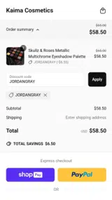 JORDANGRAY coupon verification screenshot