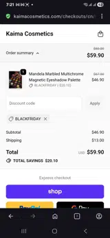 Blackfriday coupon verification screenshot
