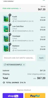 Kaizen Food Company coupon verification screenshot