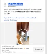 Kali Rose Boutique coupon verification screenshot
