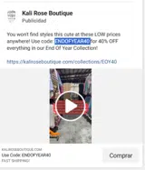 Kali Rose Boutique coupon verification screenshot