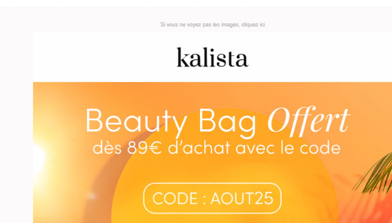 Kalista Parfums promo code screenshot showing code aout25 applied at Kalista Parfums checkout page. Uploaded by SimplyCodes community member Biden0442069257555 on Aug 20, 2025