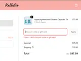 Kallistia coupon verification screenshot