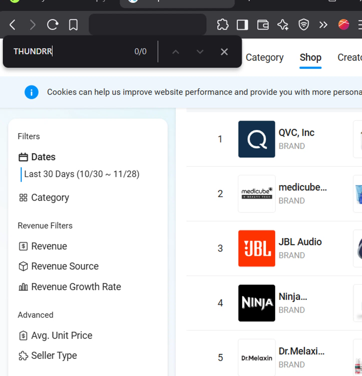 Kalodata promo code screenshot showing code THUNDRR applied at Kalodata checkout page. Uploaded by SimplyCodes community member gerardlaya on Nov 30, 2025