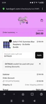 EXTRA20 coupon verification screenshot